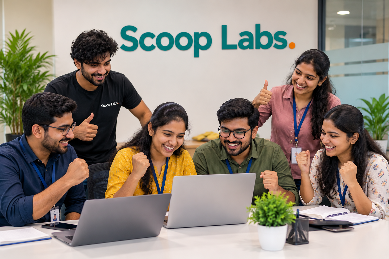 Scoop Labs team celebration