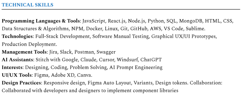 resume guide-Scoop labs-Skills section Example